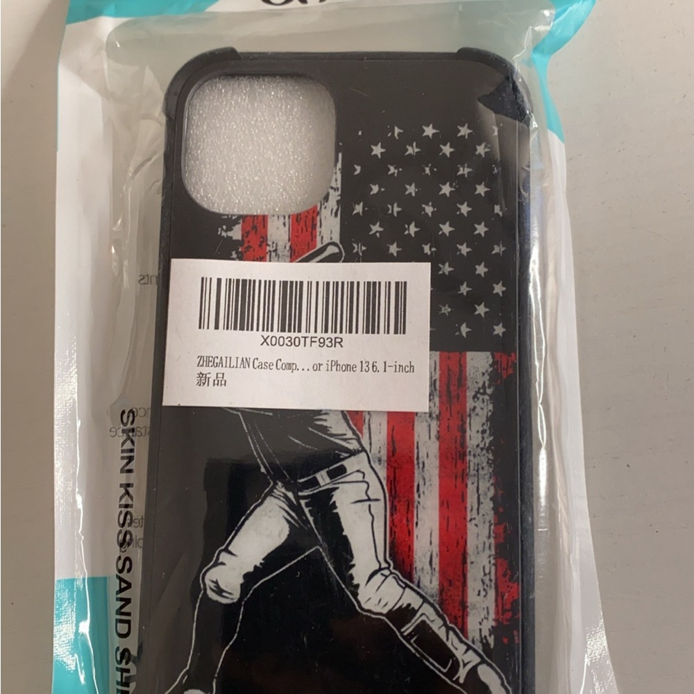 Black iPhone 13 Case with American Flag Design
